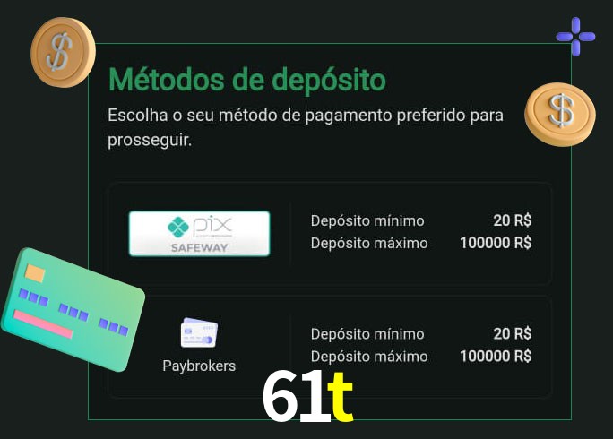 O cassino 61t oferece uma grande variedade de métodos de pagamento